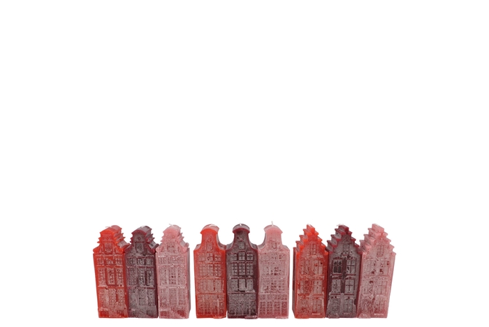 Amsterdam House Red Mix Candle 4x4x12cm