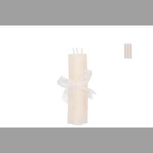Candle Frosty Taper Cozy Sand Mix 2x15cm