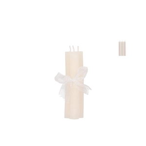 Candle Frosty Taper Cozy Sand Mix 2x15cm