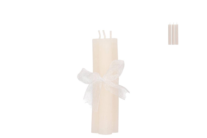 Candle Frosty Taper Cozy Sand Mix 2x15cm