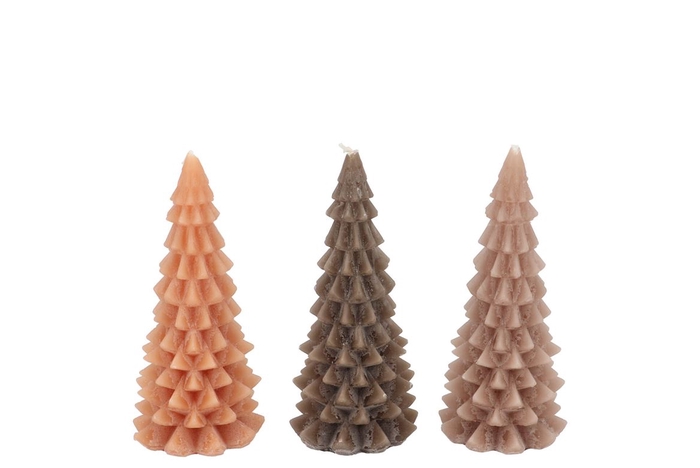 <h4>Frosty Woods Brown Mix X-mas Tree Candle 6x12cm Ass</h4>