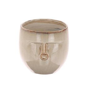 Keramiek Pot gezicht d15.5/14*13cm