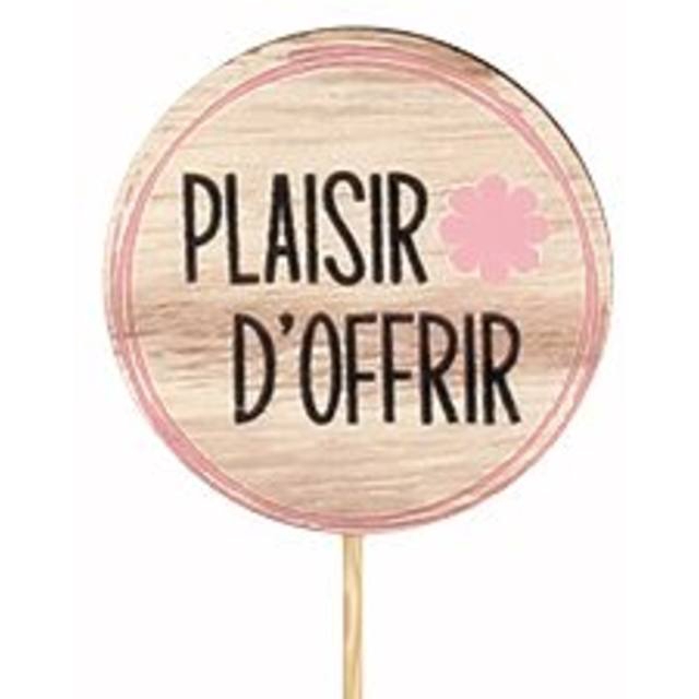 Pick D'offrir wood Ø6cm+50cm stick pink