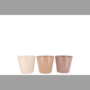 Zinc Natural Brown Mix Bucket Basic Ass 13x12x9cm