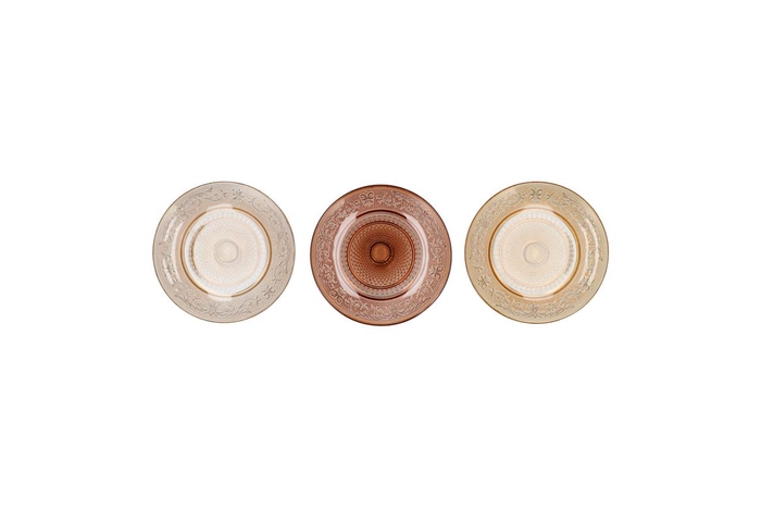 <h4>Dayah Warm Sand Mix Glass Plate 18x2cm Ass P/1</h4>