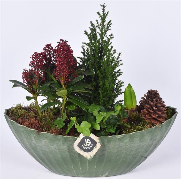 <h4>Kunststof Kano grijs/groen 36x15cm</h4>