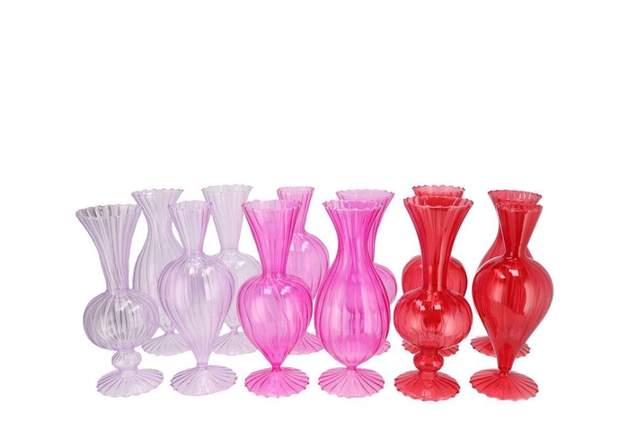 <h4>Sunny Dutch Pink Mix Glass Vase Ass 10x10x20cm Nm</h4>