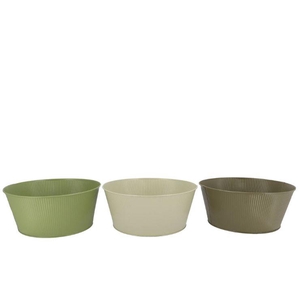 Zinc Summer Green Mix Bowl Striped Ass 34x14x30cm
