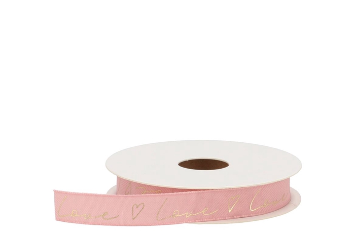Ribbon Love Written Pink 15mx15m