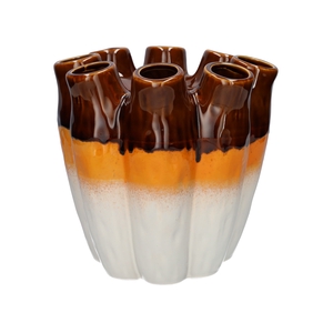 DF03-740551100 - Vase Floriva d29xh28 brown/cream