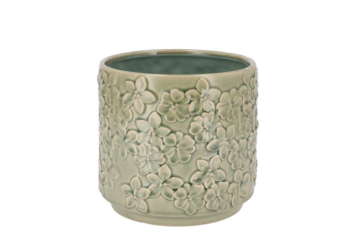 <h4>Liv Green Flower Pot 14x14x13cm</h4>