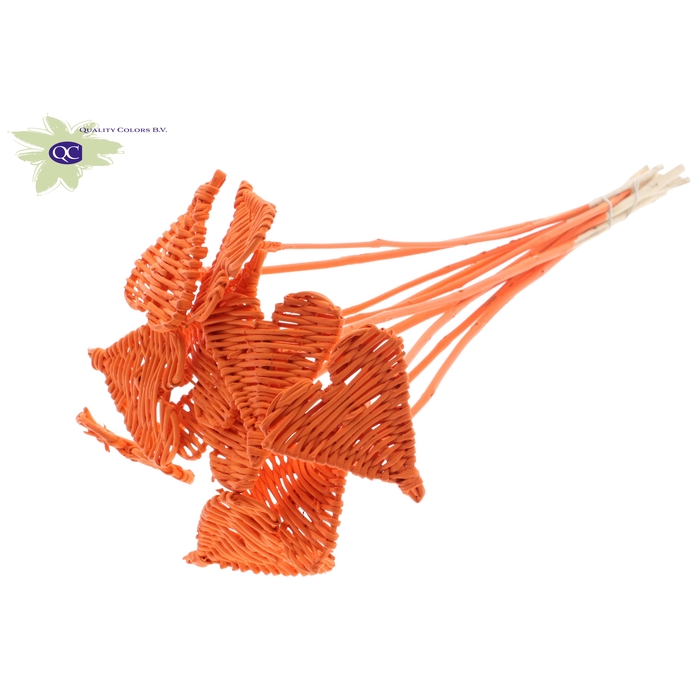 <h4>Lata Heart 8cm on stem Hat type Covered Orange</h4>