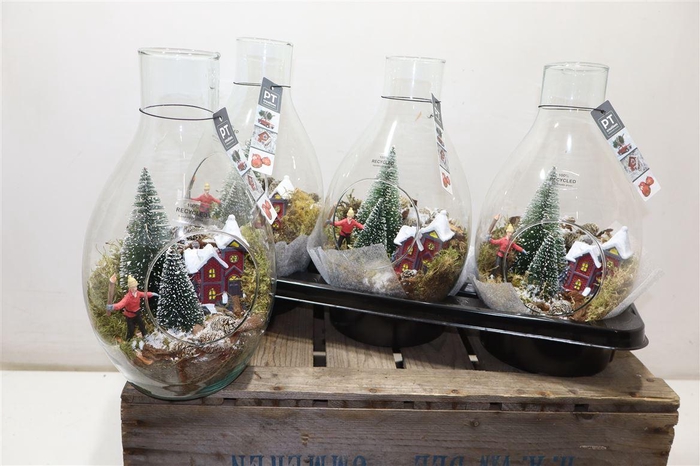 <h4>arr8 Kerstcreatie In Glazen Venster Vaas</h4>
