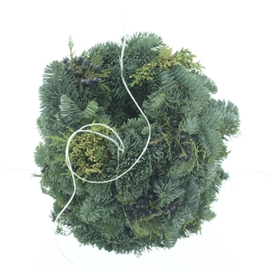 Krans Mix Half Gebonden 22cm (cypresse Nuts)