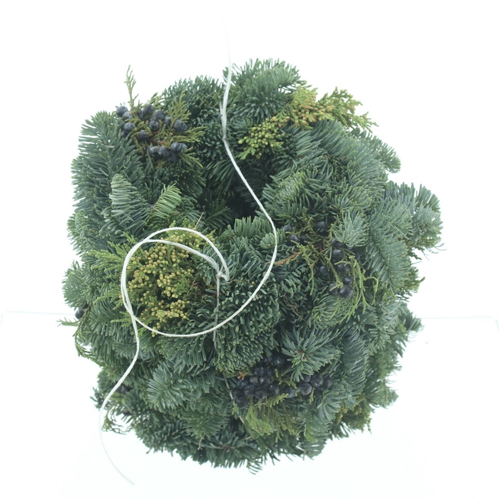 Krans Mix Half Gebonden 22cm (cypresse Nuts)