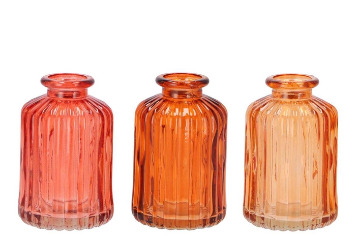 Karakum Coral Sunset Glass Bottle 6x6x10cm
