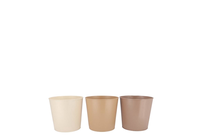 <h4>Zinc Natural Brown Mix Bucket Striped Ass 12x10x8cm</h4>