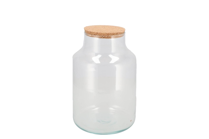 Glass Terrarium Milk With Cork 18x18x25cm