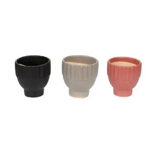 VASO DECORATIVO DE CERAMICA 11CM IMP P DVA523 - PRETO