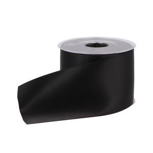 Ribbon Grave Double Satin 60 Black 77mmx25m P/1