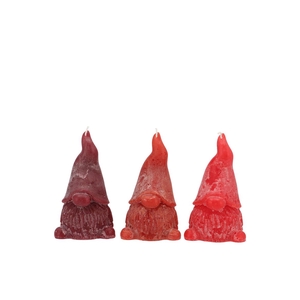 Candle Frosty Gnome Wild Red Mix 6x10cm