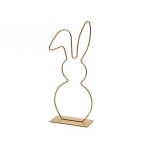 METAL BUNNY ON BASE 40CM GOLD