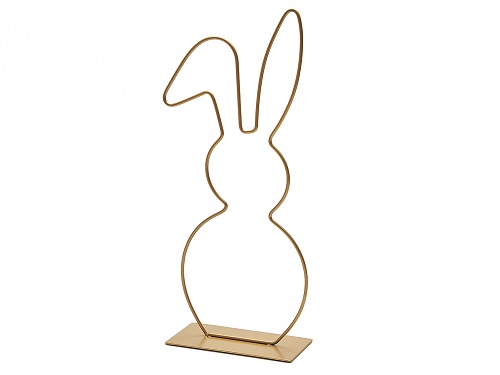 METAL BUNNY ON BASE 50CM GOLD