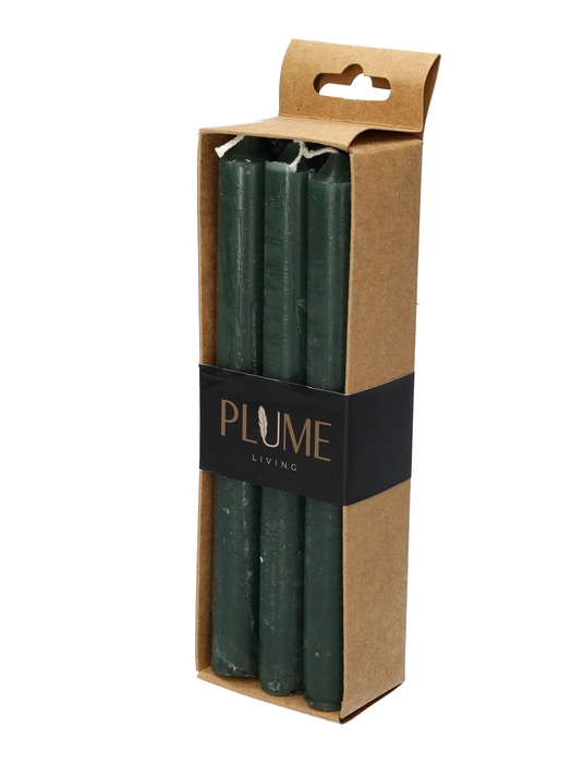 <h4>DF11-731277700 - Set/6 Dinner candle Lucian d2.2xh20 rustic forest green</h4>