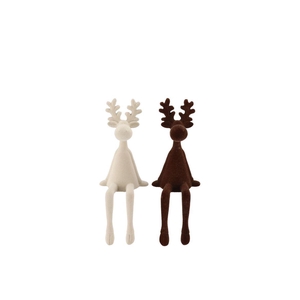 X-mas Flock Brown Sand Deer Funny Ass 6x6x15cm