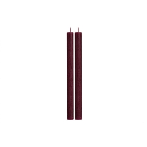 Candle Rustic Dinner Burgundy S/2 3x25cm