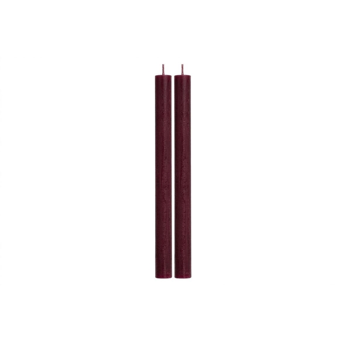 <h4>Candle Rustic Dinner Burgundy S/2 3x25cm</h4>