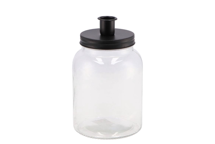 Candle Jar Black 11x15cm