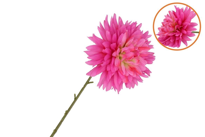Silk Dahlia Pointy Purple/yellow 65cm Nm