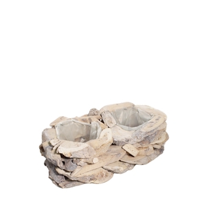 Hout Planter drijfhout 31*17*10cm