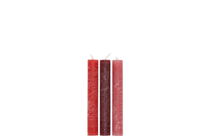 <h4>Frosty Red Mix Taper Candle 2x15cm</h4>