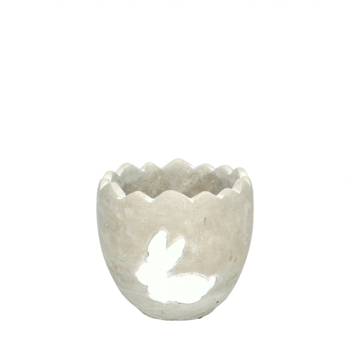 <h4>Easter Ceramics egg pot hare d11*10.5cm</h4>