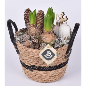 Touwmand zwart leer oor 17cm