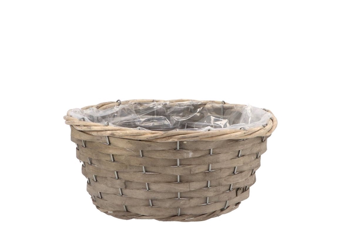 <h4>Wicker Bowl Basket Round Grey 25x11cm</h4>