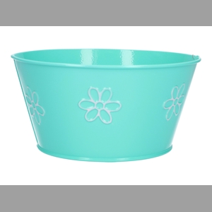 DF04-665730600 - Planter Daisy d18xh9 turquoise/pink