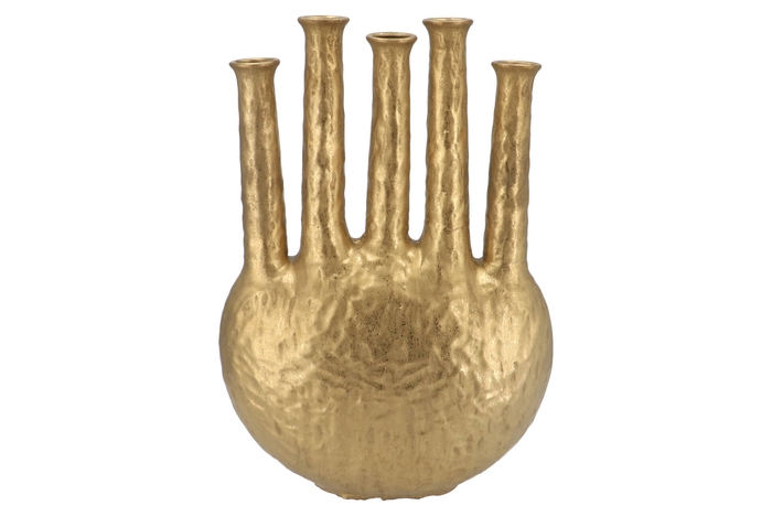 Inga Jahra Gold Vase Oval Tube 34x15x47cm