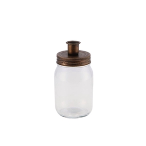 Candle Jar Gold 8x13cm Nm