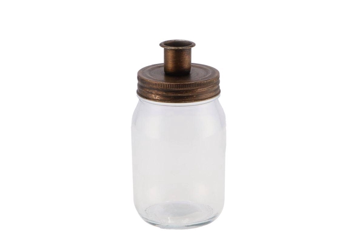 Candle Jar Gold 8x13cm Nm