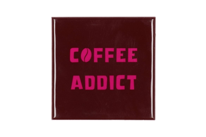 Tile Coffee Addict Red 10x10x1cm