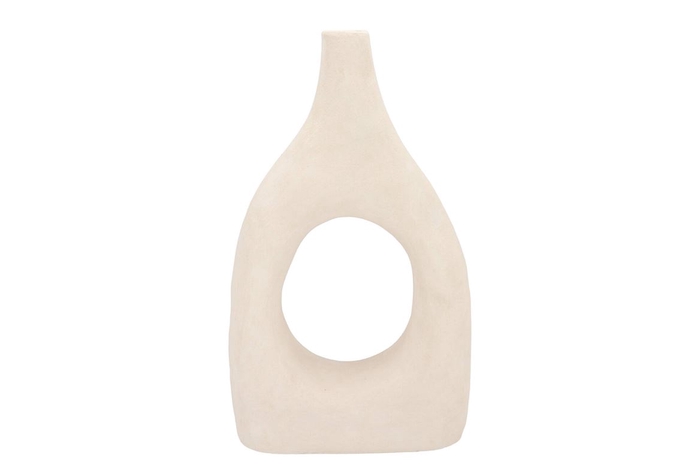 <h4>Lisboa White Vase Oval 28x11x46cm Nm</h4>