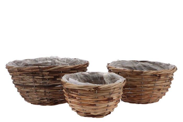 <h4>Rattan Bowl Basket Round 3pcs 29x14cm Nm</h4>