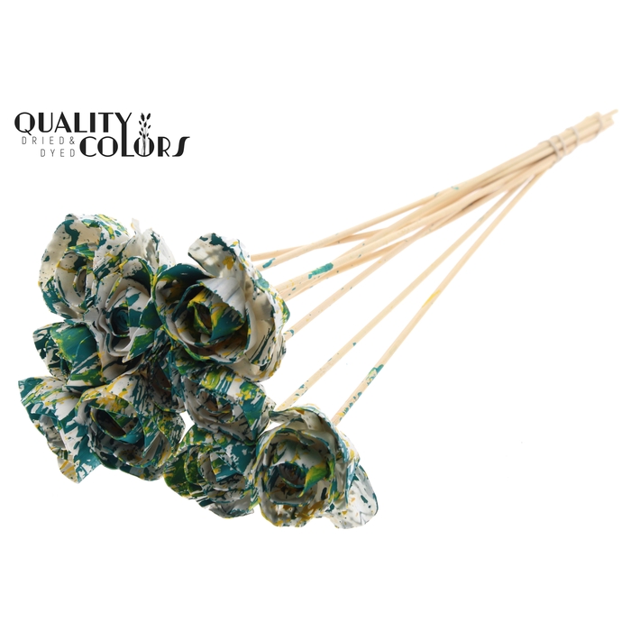 <h4>Shola Dear Holly 6cm on stem Multicolour Green/Yellow</h4>