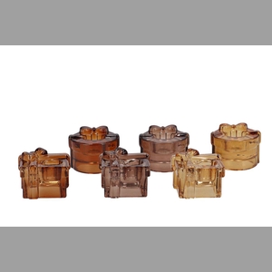 Bowy Scottish Brown Mix Candle Holder Bow Square Ass 6x5x5cm