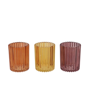 Roman Autumn Spices Mix Glass Candle Holder Ass 8x8x10cm