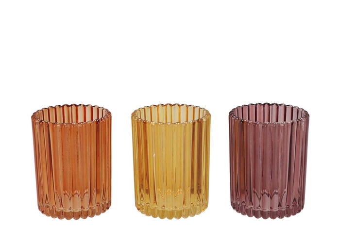 <h4>Roman Autumn Spices Mix Glass Candle Holder Ass 8x8x10cm</h4>