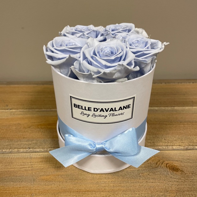 Box rd 12cm wit-lavendel